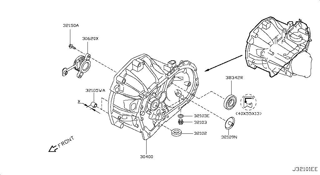 Transmission Case & Clutch Release