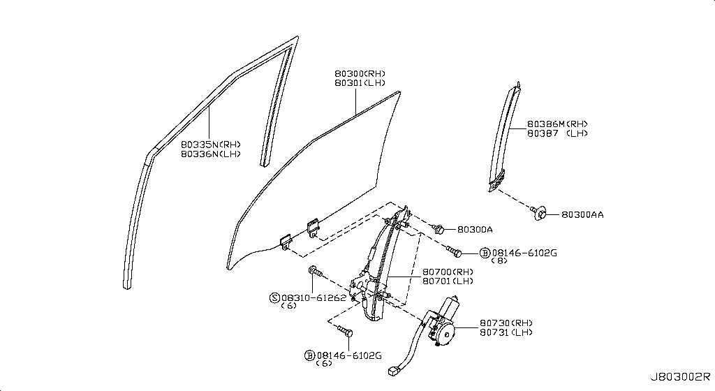 Front Door Window & Regulator