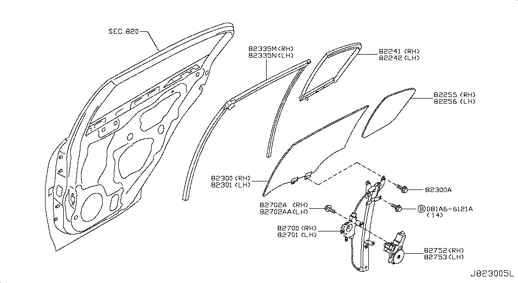 Rear Door Window & Regulator