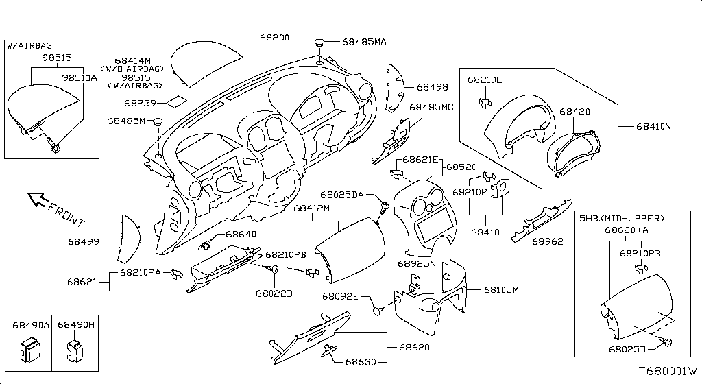 Instrument Panel, Pad & Cluster Lid