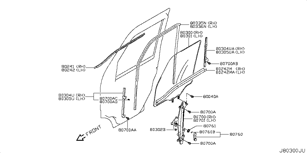 Front Door Window & Regulator