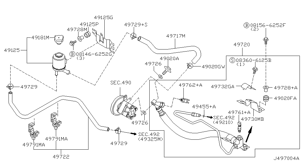 Tubería de dirección asistida