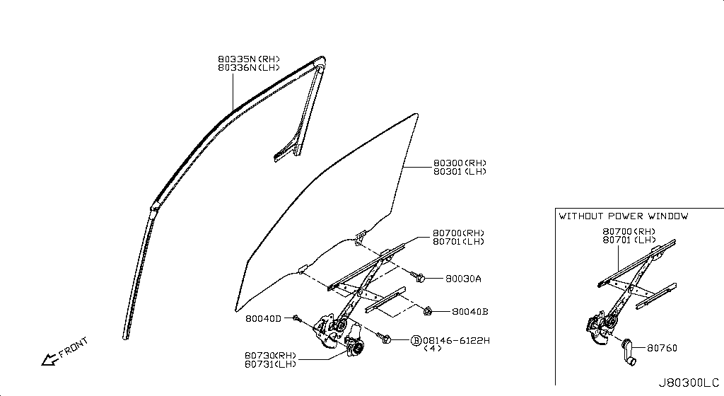 Front Door Window & Regulator