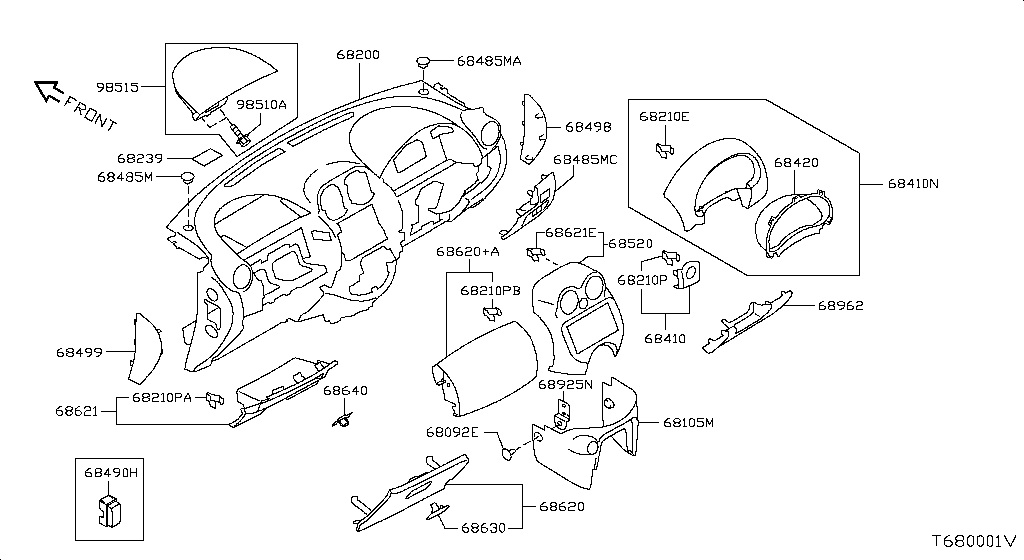 Instrument Panel, Pad & Cluster Lid