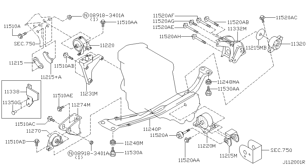 Montaje del motor y la transmisión
