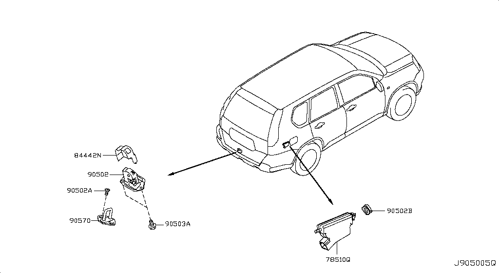 Back Door Lock & Handle