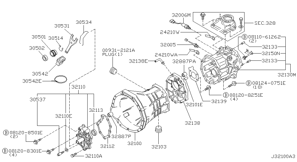 Transmission Case & Clutch Release