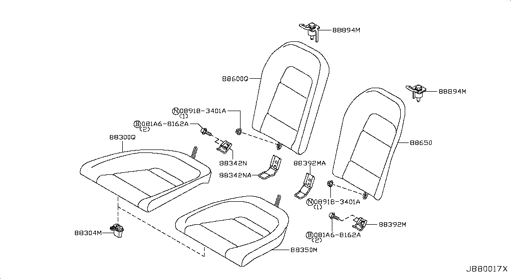 Asiento trasero