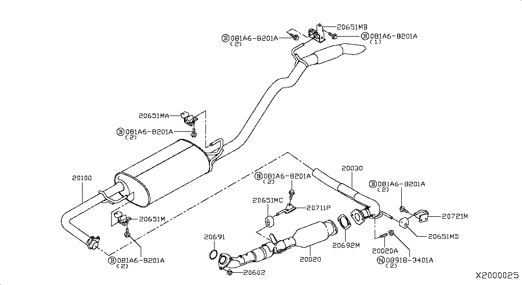 Flexible de Escape Delantero Nissan NP300