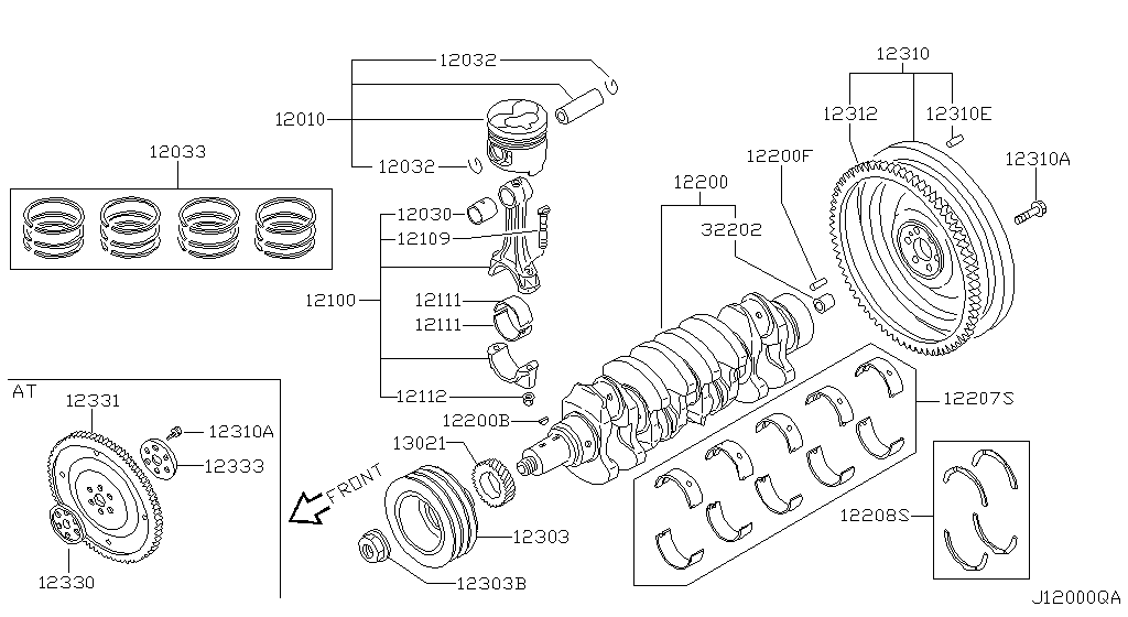 Pistón, cigüeñal y volante