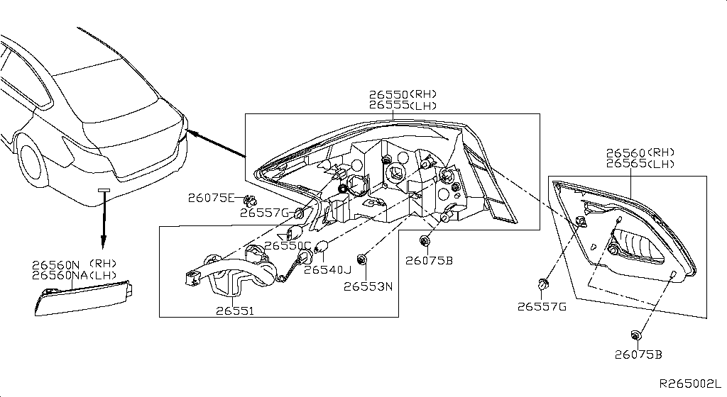 Foco Trasero Derecho Nissan Sentra