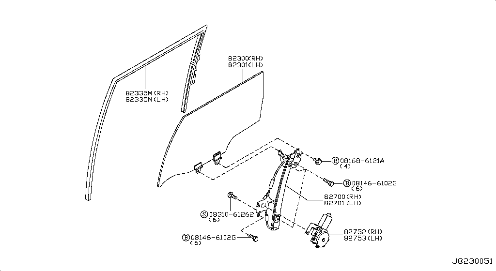 Rear Door Window & Regulator