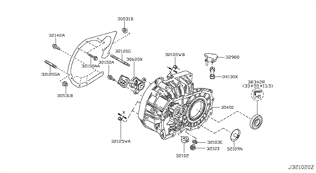 Transmission Case & Clutch Release