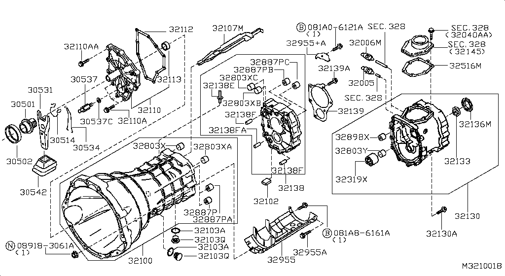 Transmission Case & Clutch Release
