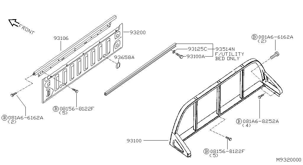 Rear Body Front Panel Guard Frame