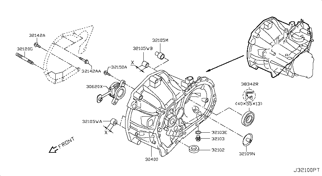 Transmission Case & Clutch Release