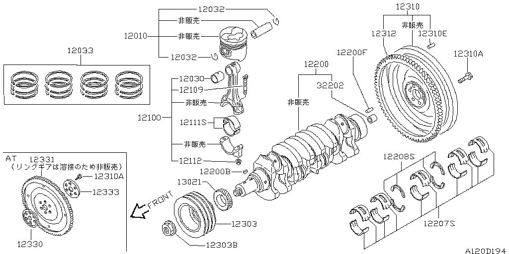 Pistón, cigüeñal, volante