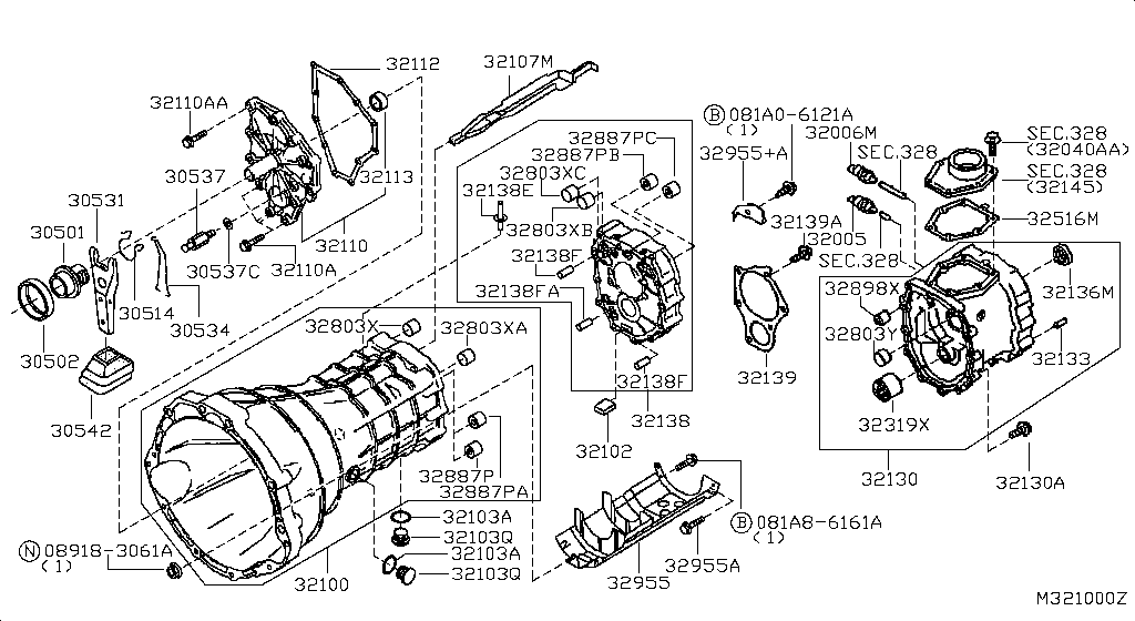 Transmission Case & Clutch Release