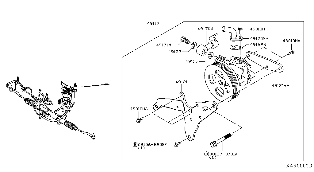 49110-4JM0A Pump Assy-Power Nissan | YoshiParts