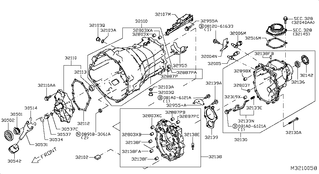 Transmission Case & Clutch Release