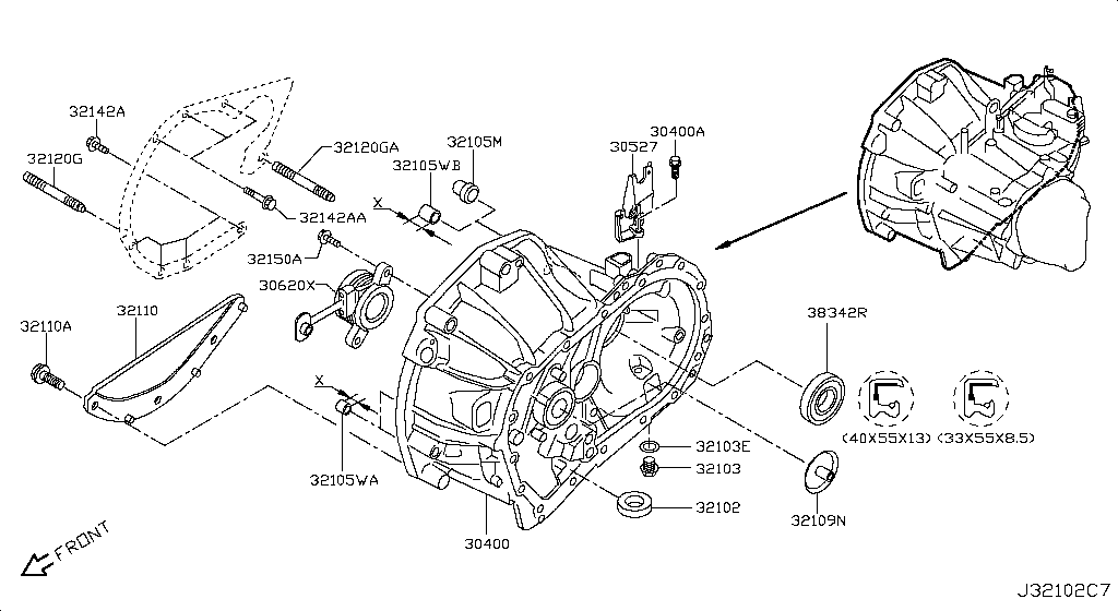Transmission Case & Clutch Release