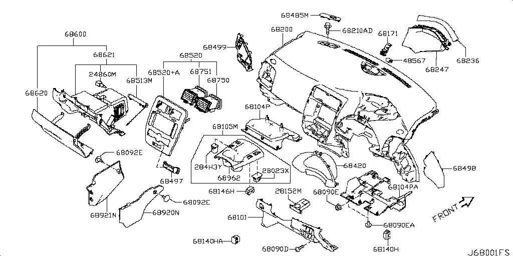 Instrument Panel, Pads & Cluster Trim