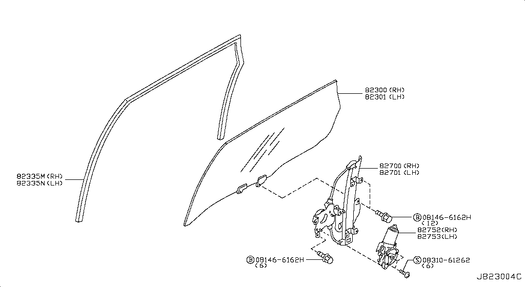 Rear Door Window & Regulator