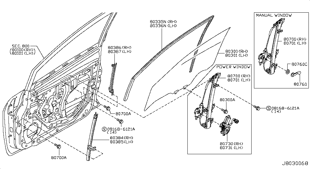 Front Door Window & Regulator