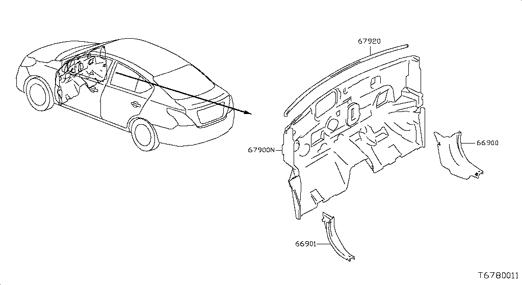 66900-1HD0A Trim-Dash Side Nissan | YoshiParts