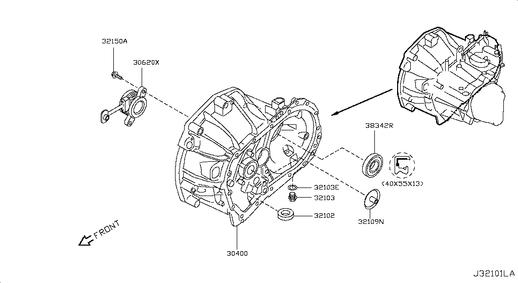 Transmission Case & Clutch Release