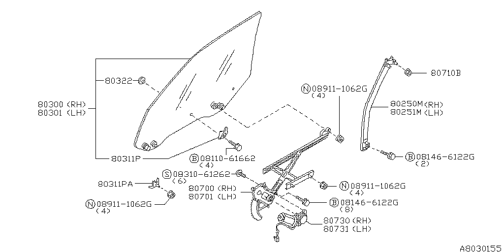 Front Door Window & Regulator