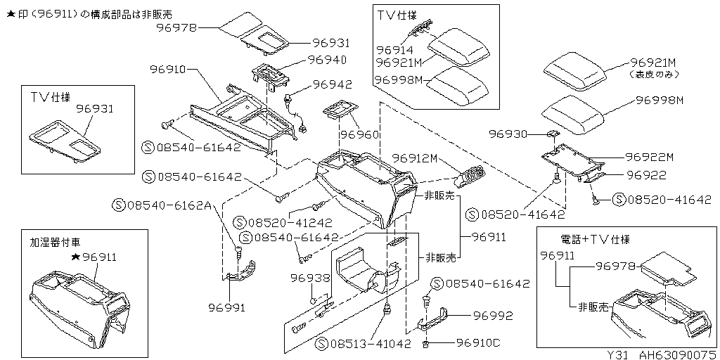 Consola de techo y caja de consola