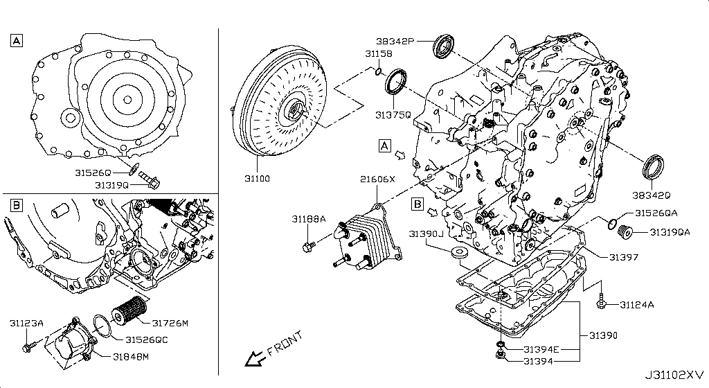 21606-3VX1E Oil Cooler Assy Nissan | YoshiParts