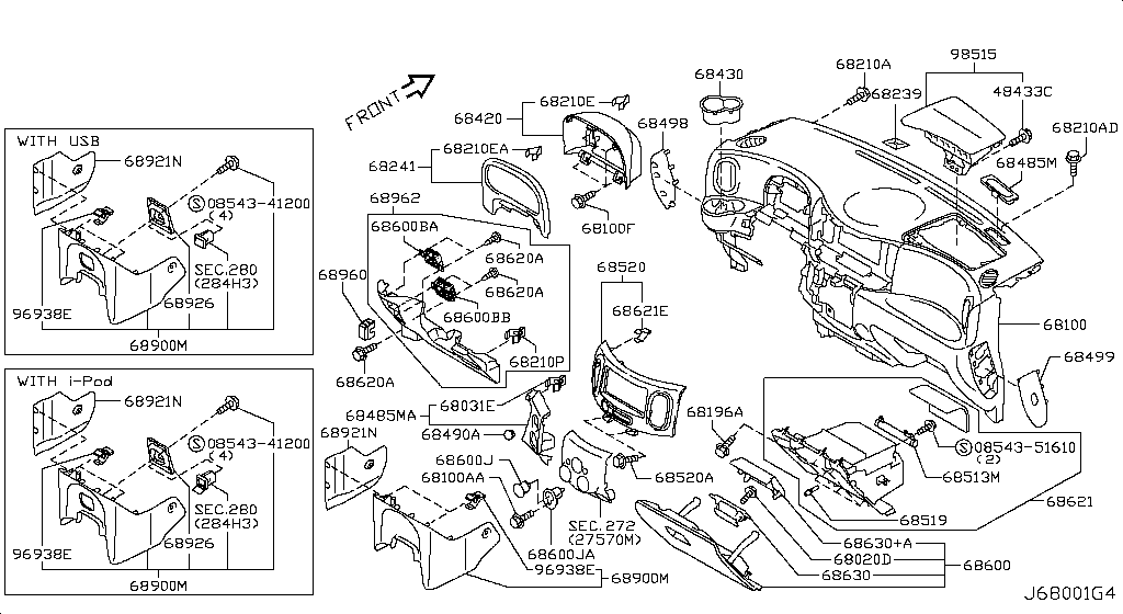 Instrument Panel, Pad & Cluster Lid