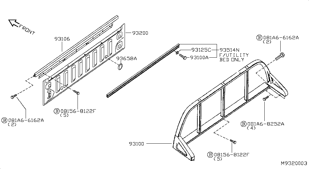 Rear Body Front Panel Guard Frame