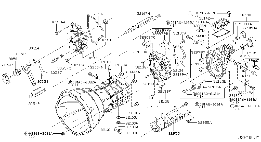 Caja de transmisión y liberación del embrague