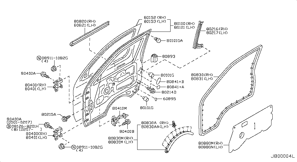 Montaje del panel de la puerta delantera
