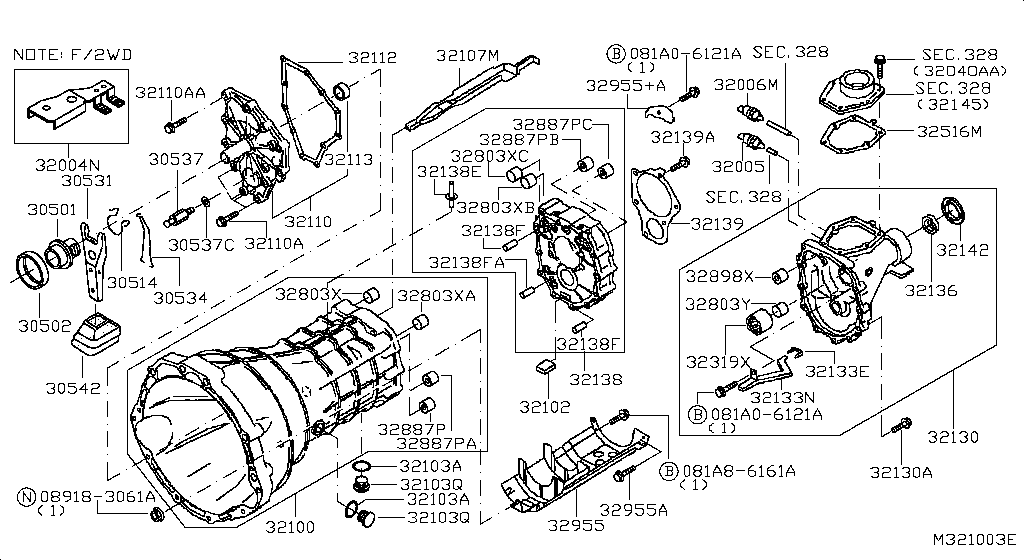 Caja de transmisión y liberación del embrague