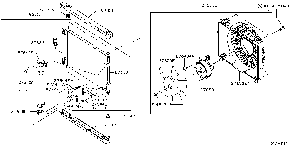 Condenser, Refrigerant Tank & Piping