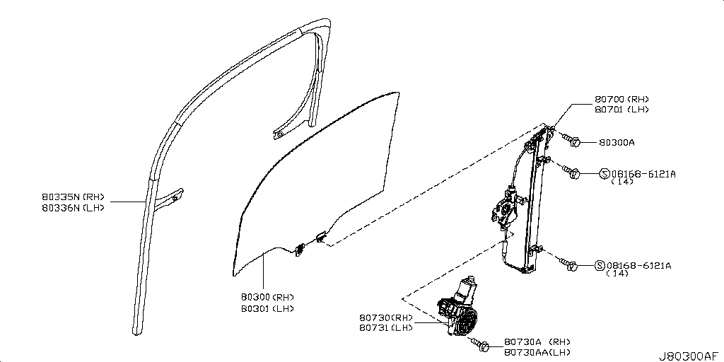 Front Door Window & Regulator