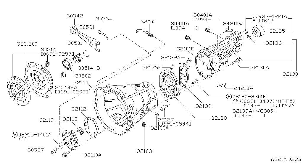 Transmission Case & Clutch Release
