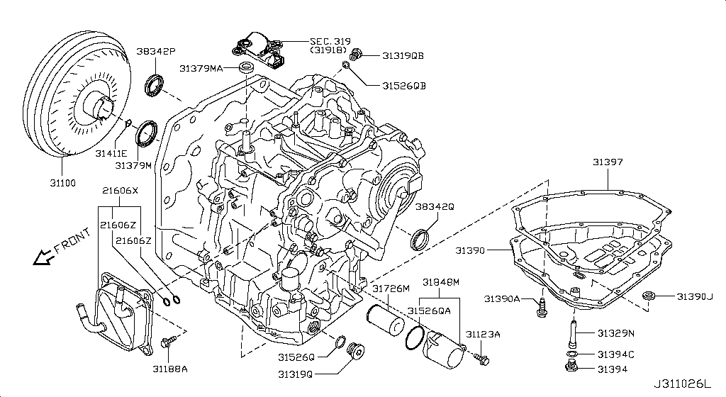 絶対的な信頼 Assy-Aut Cooler 21606-X420B Nissan YoshiParts | ニット/セーター