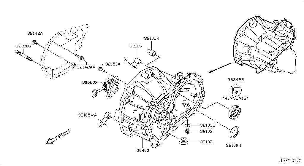 Transmission Case & Clutch Release