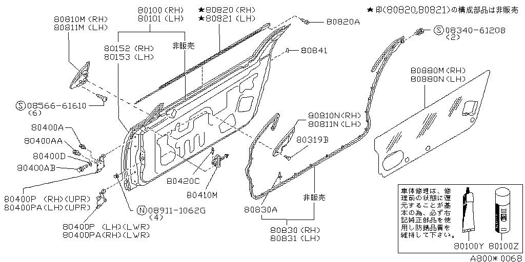 Front Door Panel & Fitting