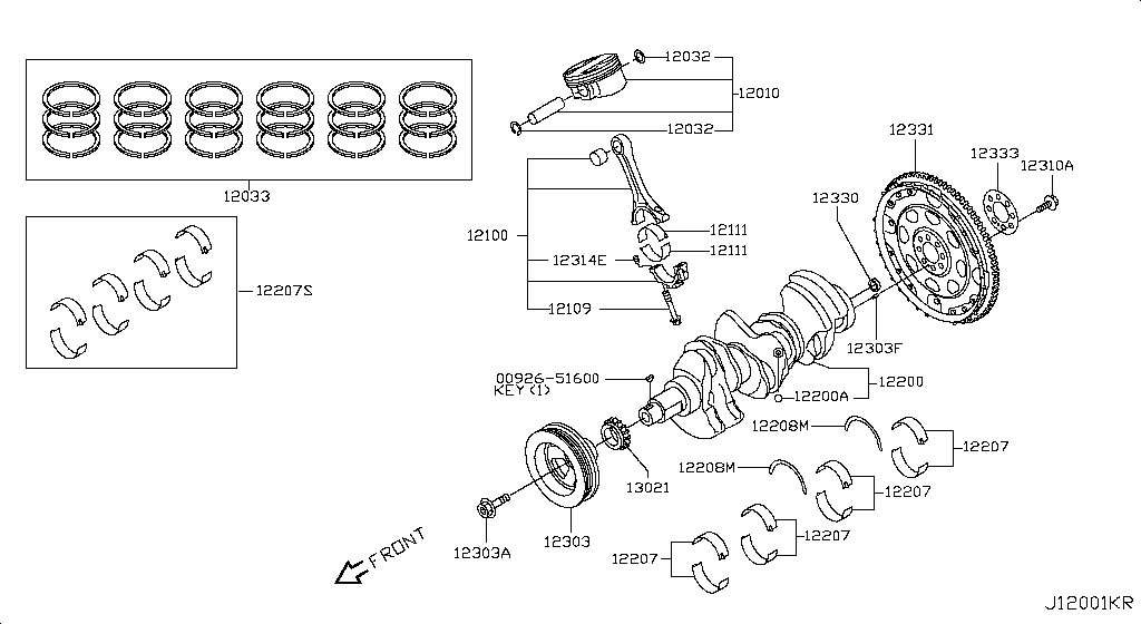 Piston, Crankshaft & Flywheel
