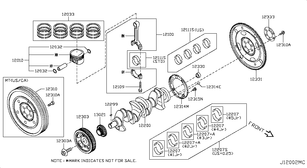 Piston, Crankshaft & Flywheel
