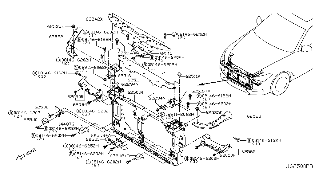 Front Apron & Radiator Core Support
