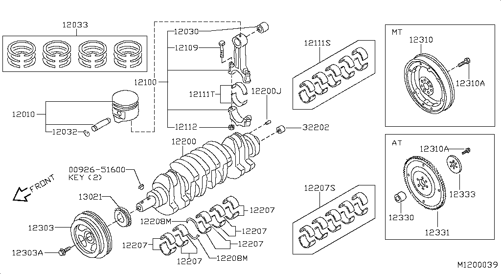 Piston, Crankshaft & Flywheel