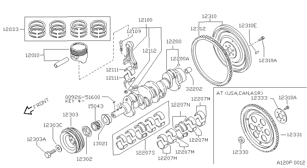 Piston, Crankshaft & Flywheel