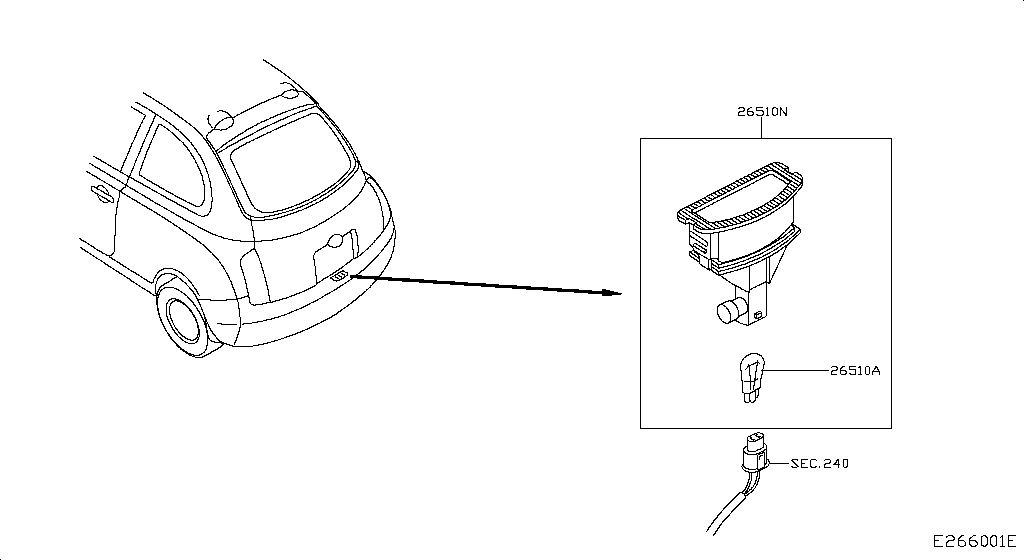 Lámpara de matrícula